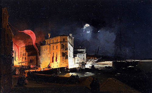 Nocturnal Celebrations in Via Eugenia at Venice, 1841, Ippolito Caffi