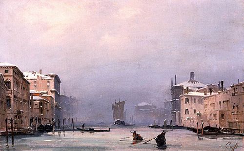 Snow and Fog on the Grand Canal, 1840, Ippolito Caffi