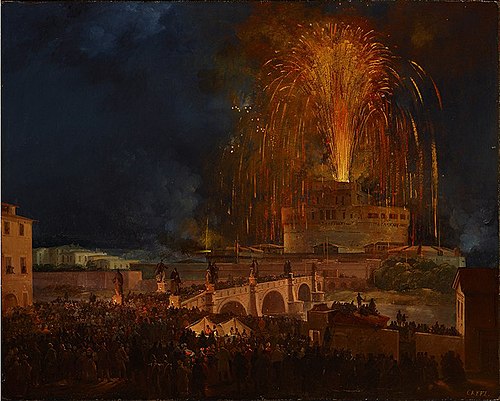La Girandola, Rome, , Ippolito Caffi