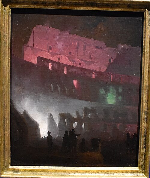 The Colosseum lit with Bengalian Fire, 1856, Ippolito Caffi