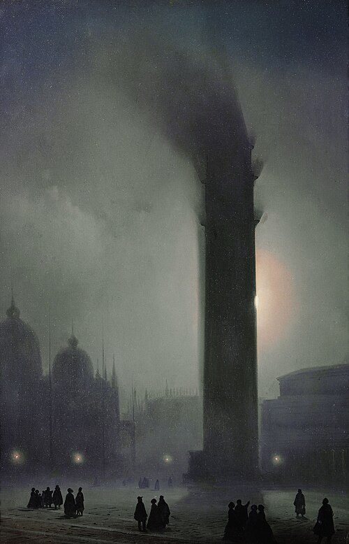 Nocturne with fog in Piazza San Marco., , Ippolito Caffi