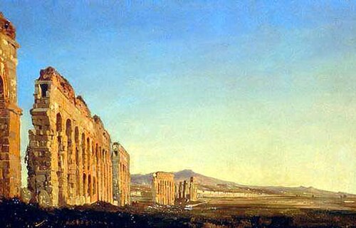 Aqueducs dans la campagne romaine, 1843, Ippolito Caffi