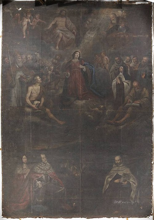Kurfürst Maximilian I. von Bayern empfiehlt sich vor der Schlacht am Weißen Berg dem Schutz der Gott, 1656, Karl Nikolaus Pfleger