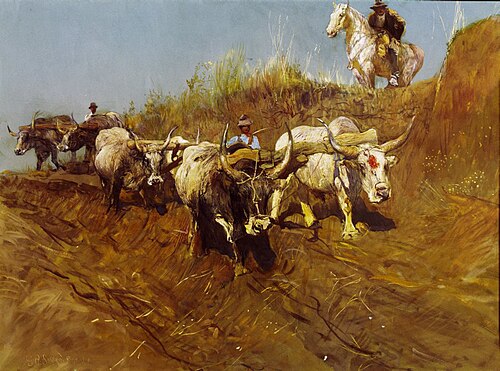 November ploughing, 1914, Giulio Aristide Sartorio