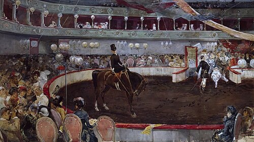 Amazon at the circus, 1884, Giulio Aristide Sartorio