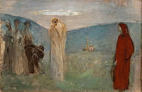 Dante and Beatrice, 1896, Giulio Aristide Sartorio