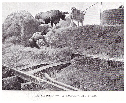 Hay harvesting, 1905, Giulio Aristide Sartorio