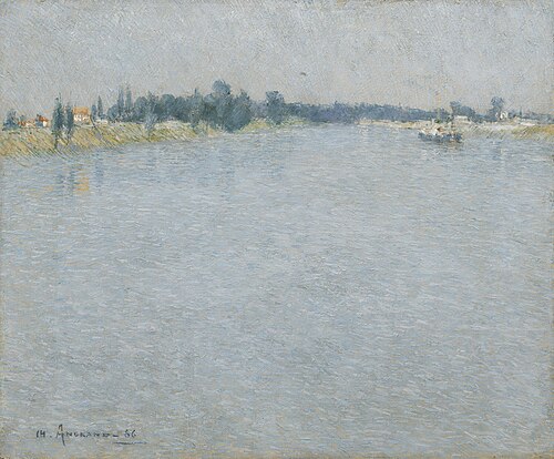 The Seine, Morning (Saint-Ouen), 1886, Charles Angrand