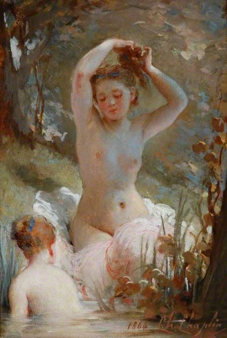 Two Girls Bathing, 1866, Charles Chaplin