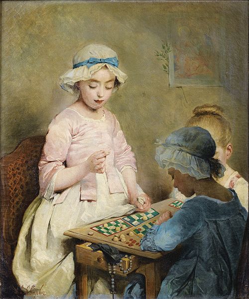 La Partie de loto, 1865, Charles Chaplin
