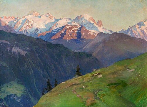 Mont Blanc near Tête Noir, France, 1889, Charles Giron