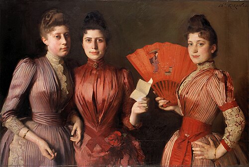 Portrait de trois femmes, , Charles Giron