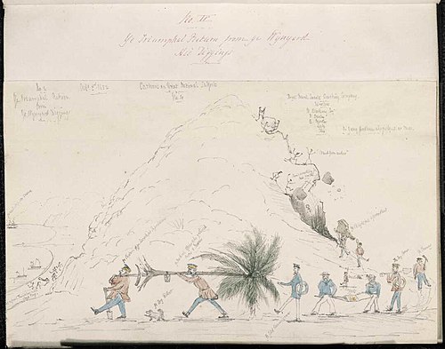 Ye triumphal return from ye Wynyard his diggings. Octr 2nd 1852., 1852, Charles Heaphy