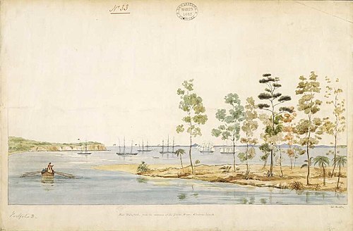 Port Wakefield, from the entrance of the Nairn River; Chatham Islands., 1840, Charles Heaphy