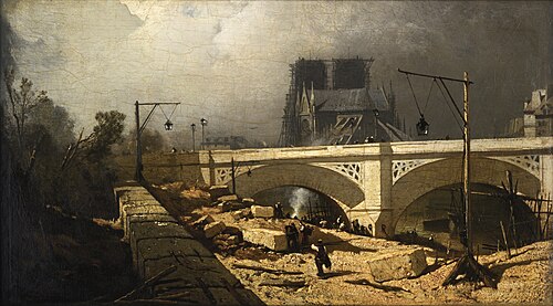 Pont de l'Archeveché (?) Parijs, , Charles Hoguet