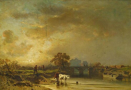 Paysage fluvial français, 1855, Charles Hoguet