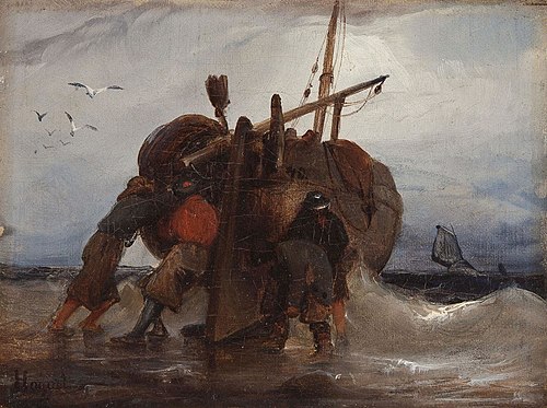 Fishing boat on the beach, 1870, Charles Hoguet