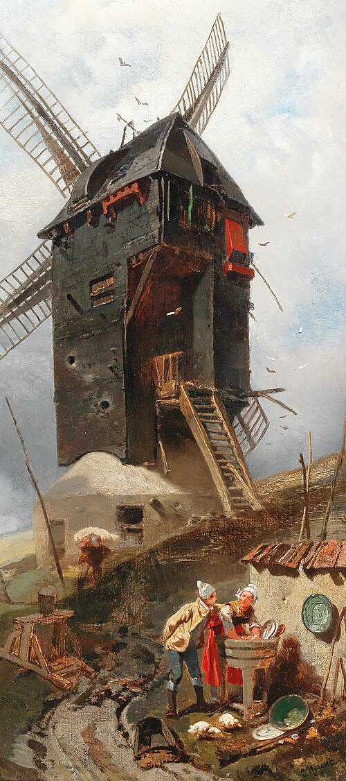 By the Windmill, 1870, Charles Hoguet