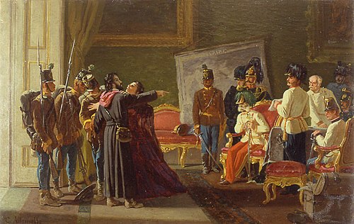Ugo Bassi and his sister Carlotta at Villa Spada, 1867, Carlo Ademollo