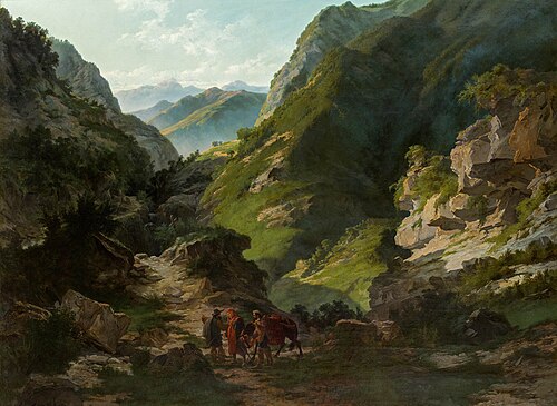 Travellers in the mountains, 1850, Carlo Ademollo