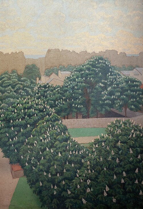 Marronniers en fleurs à Paris, 1900, Charles Lacoste