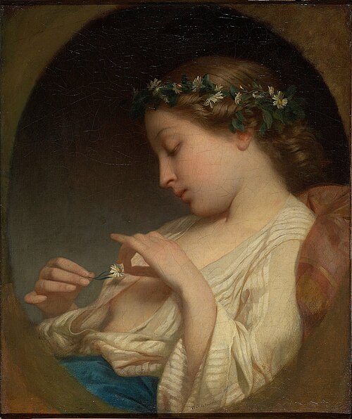 Girl Guesses on Camomile, 1856, Charles Landelle