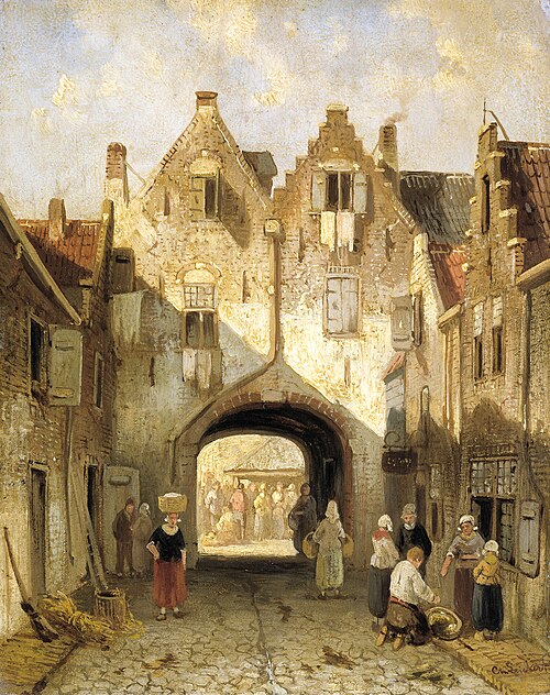 The Old Gate, 1850, Charles Leickert