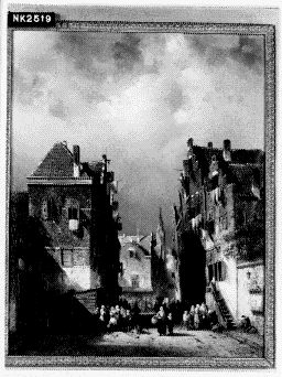 Alte Straße in einer holländischen Stadt, 1869, Charles Leickert