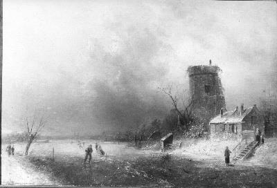 Winterlandschap, 1869, Charles Leickert