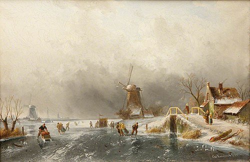Dutch Winter Scene, 1883, Charles Leickert