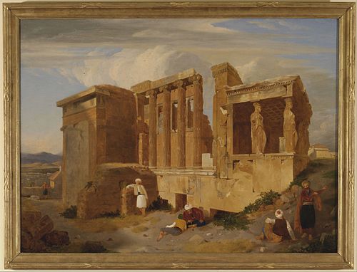 L'Érechthéion, avec des personnages au premier plan, 1821, Charles Lock Eastlake