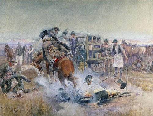 Bronc to Breakfast, 1908, Charles Marion Russell