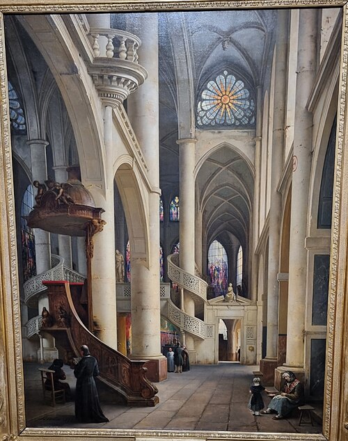 Intérieur de l'église Saint-Étienne-du-Mont, 1841, Charles Marie Bouton