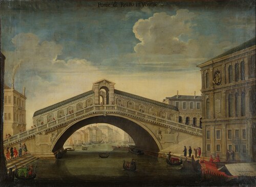 Die Rialtobrücke in Venedig, 1695, Wilhelm Richter