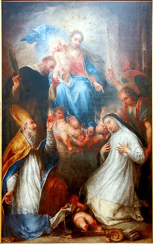 La Vierge et l'enfant avec saint Pierre martyr, saint Augustin et saint Catherine de Sienne, 1700, Andrea Celesti