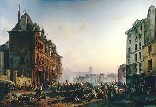 Attack on the Town Hall, July 28, 1830, 1831, Charles Louis Mozin
