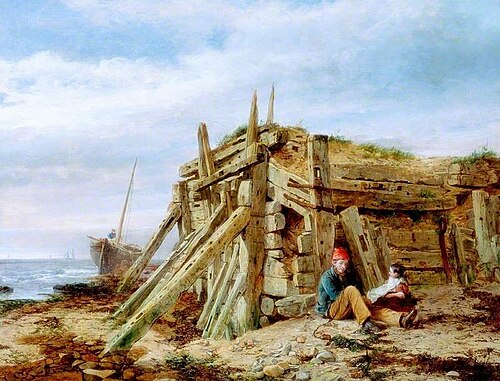 Under the Breakwater, 1863, Charles Napier Hemy