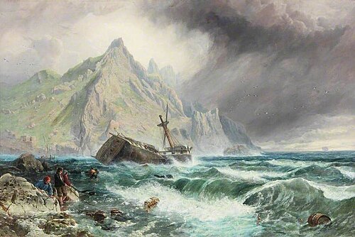 Wreck of a Frigate on the Southern Coast of Spain, 1863, Charles Napier Hemy