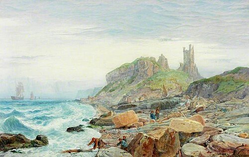 Ruins of a Northumbrian Keep, 1864, Charles Napier Hemy