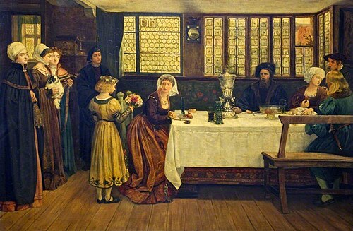 A German Birthday Party in 1575, 1873, Charles Napier Hemy