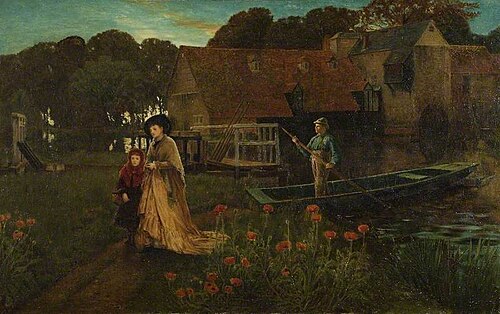 Goring Mill and Weir, Oxfordshire, 1881, Charles Napier Hemy