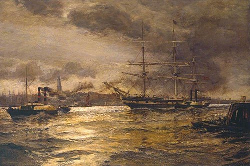 London River, 1904, Charles Napier Hemy