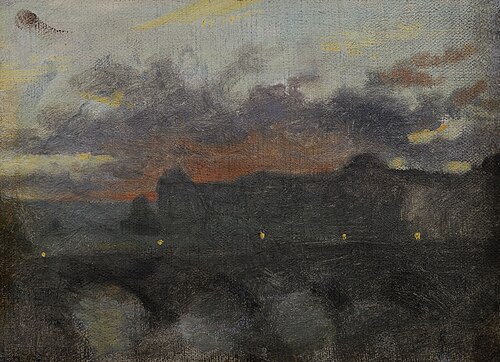 Vue nocturne depuis le quai du Louvre à Paris, 1850, Charles Nègre