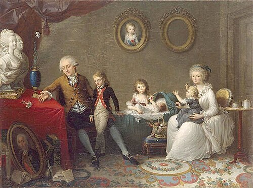 Le Comte Pierre-Jean de Bourcet et sa famille, 1791, Charles Paul Landon