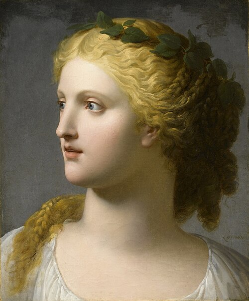 Tête de femme couronnée de laurier, , Charles Paul Landon