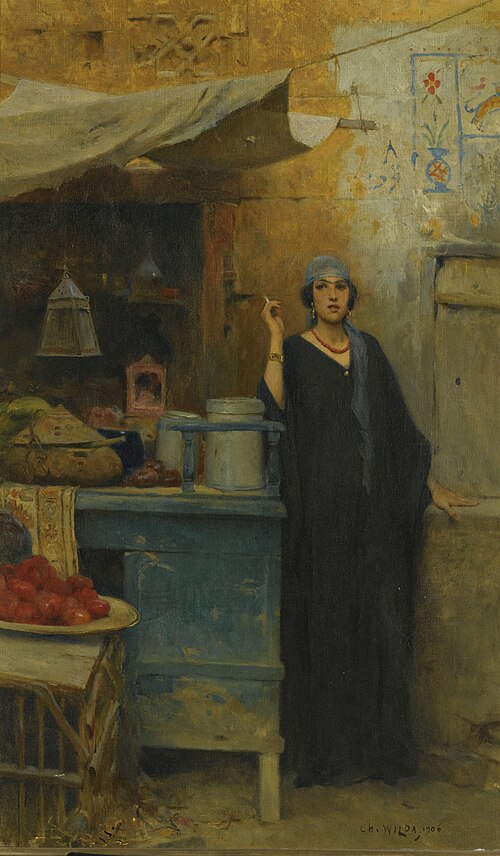 Girl by a Market Stall, 1906, Charles Wilda