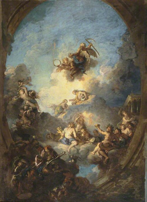 Phaéton demandant à Apollon la conduite de son char, entouré des Saisons, , Charles de La Fosse