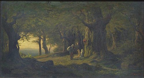 Prayer in the forest, 1857, Friedrich Adolph Arnold