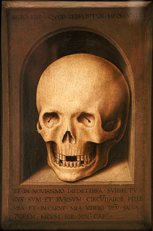 Une tête de mort, 1485, Hans Memling