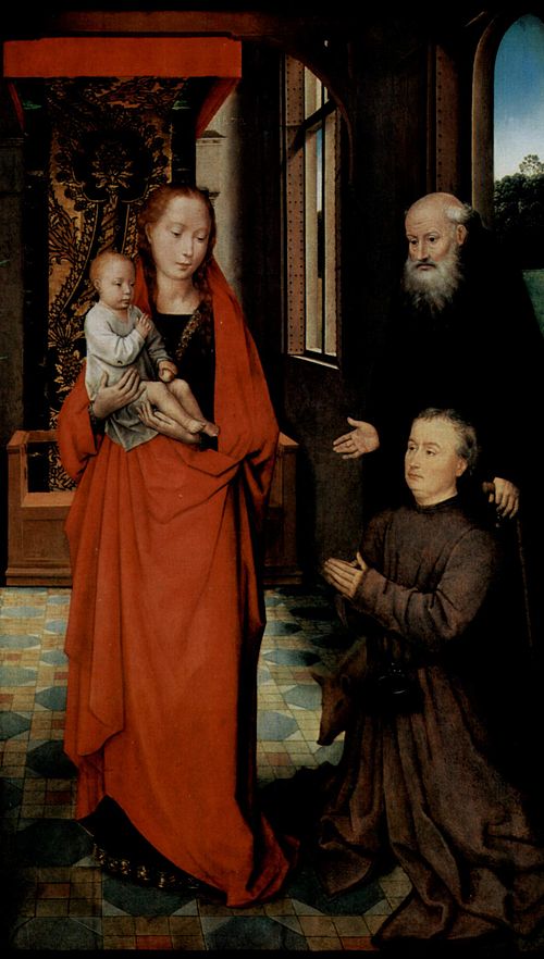 Vierge à l'Enfant avec saint Antoine et un donateur, 1472, Hans Memling